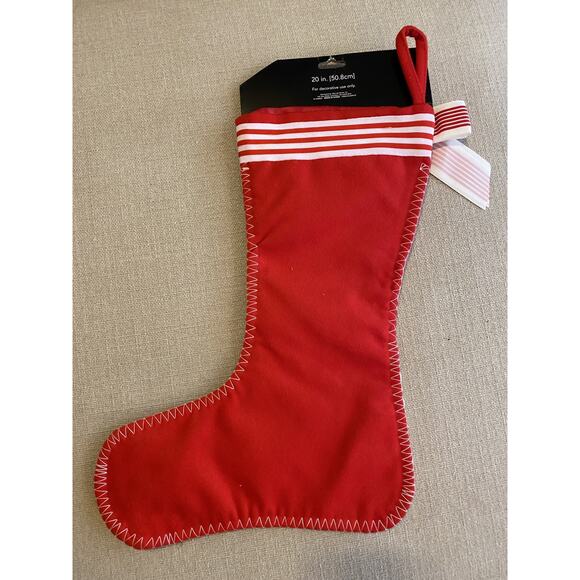 NWT WinterWonder Home for the Holidays Red Felt Christmas Snowflake Stocking 20" - Picture 2 of 4